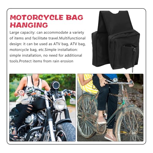 Bolsa de silla para motocicleta Abaodam y bolsa lateral de almacenamiento para herramientas Negra, organizador frontal para ATV compatible para paseos al aire libre y deportes de potencia miniatura 6