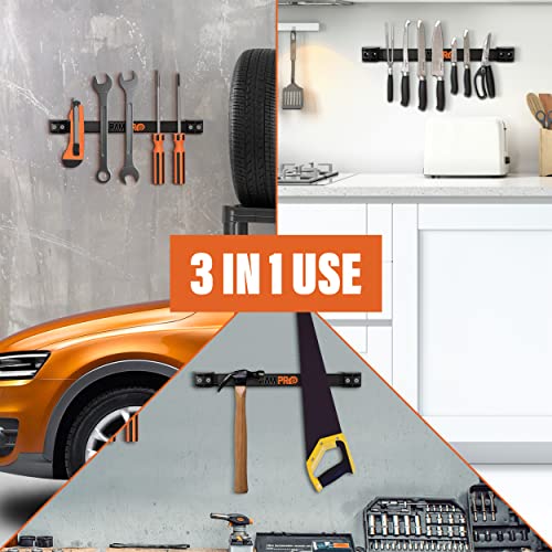12" Magnetic Tool Holder Strip - A Tool Magnet Bar for Garage Organization, Shop Organization, and Workbench Accessories, Best Father's Day Gift, Easy To Install in Workshop, Mounting Screws Included. - Thumbnail 6