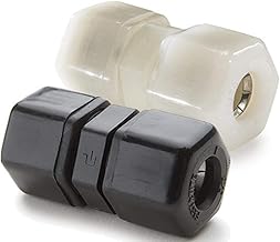 Parker Hannifin P6UC4 Fast & Tite Polypropylene Union Connector Fitting, 3/8