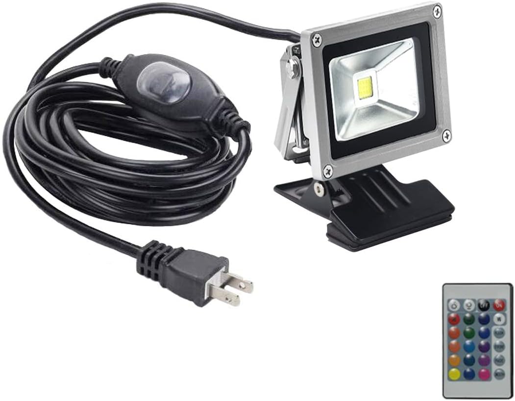 Kiven LED Flood Light 7W Background Light US Plug RGB Light with Remote Control,Indoor Color Changing Floodlight Uplight for Party,Halloween,Christmas