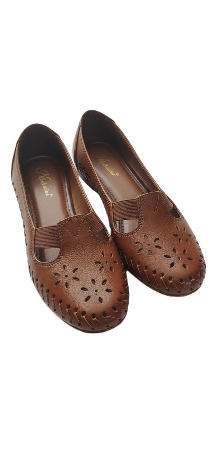 Women’s Comfort Casual Leatherette Slip-On Shoes with Cutwork Design – Lightweight & Breathable Flats-image-0