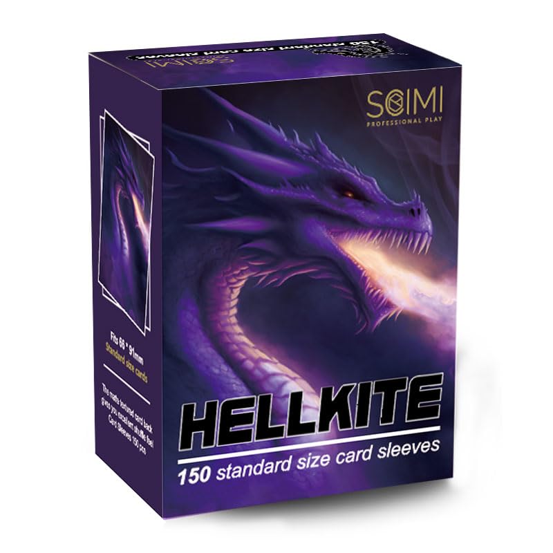 100 Sleeves Standard Size Board Game Trading Card Sleeves Deck Protector for MTG Baseball Pokemon Dropmix （Hellkite Series