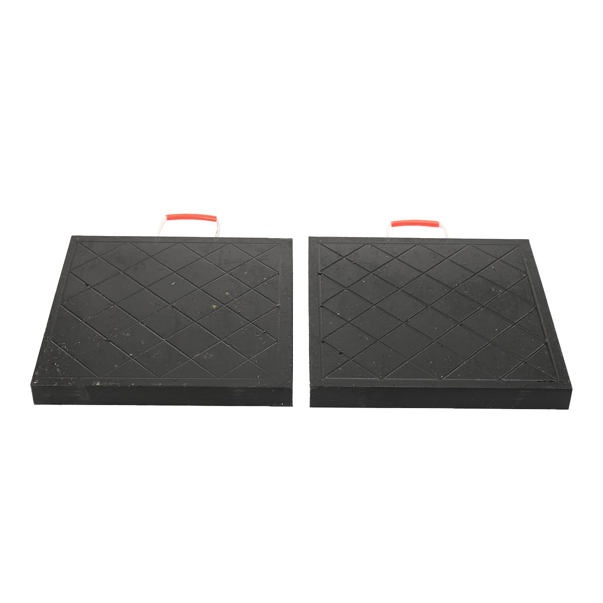 Lot de 2 plaques de support empilables, avec poignée en corde, Plaques de calage Patins de calage 40×40×4,5cm, Jack Pads - Plaques de support pour caravane, camping-car, béquille grues