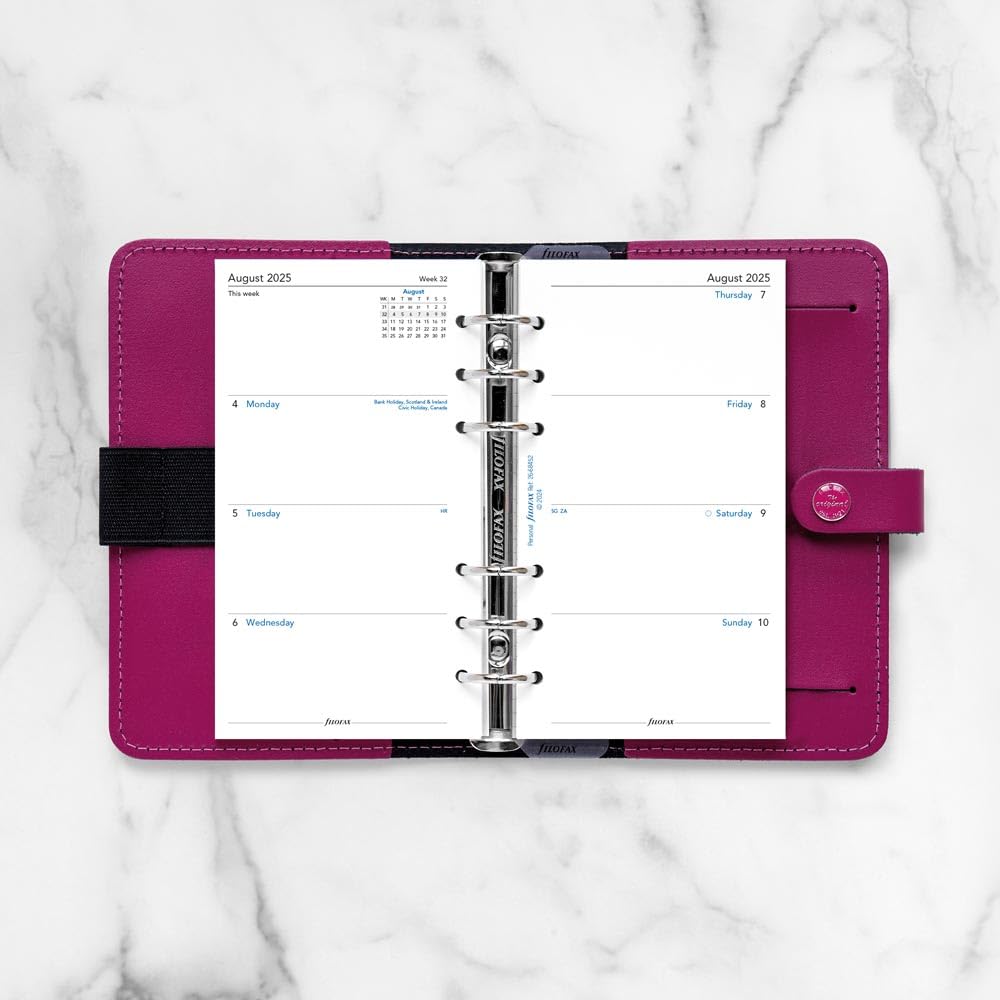 Filofax Akademischer Terminplaner 2025–2026, 1 Woche auf 2 Seiten, englisch, 9,5 x 17,1 cm