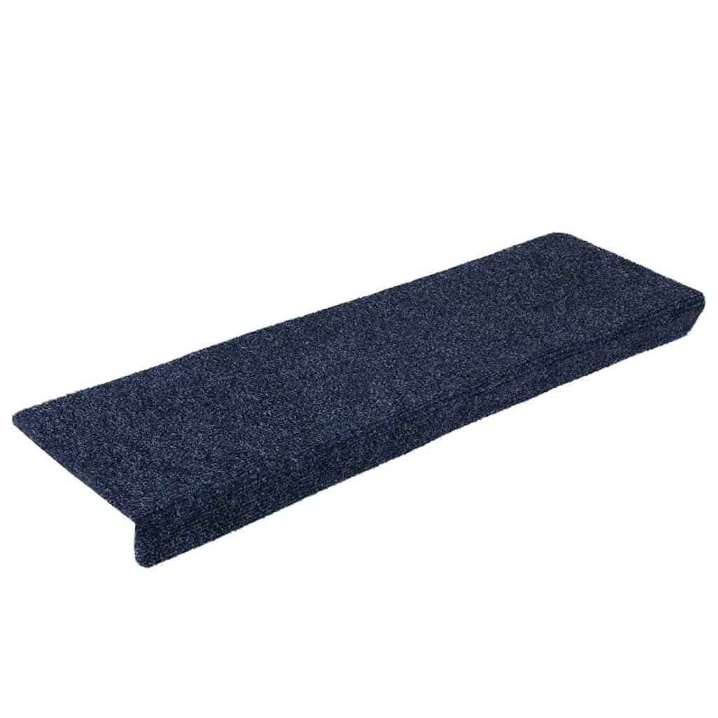 Stufenmatten Selbstklebend 10 Stück 65x21x4 cm Anthrazit Rechteckiger Rand Treppenstufen Matten, Teppich Innen für Treppen, rutschfest Stufenmatten Treppenteppich