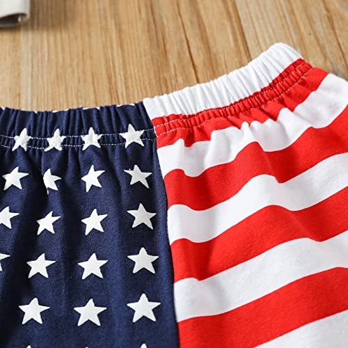 Conjunto de roupas infantis para bebês, meninas, meninos, 4 de julho, sem mangas, listras, shorts, d