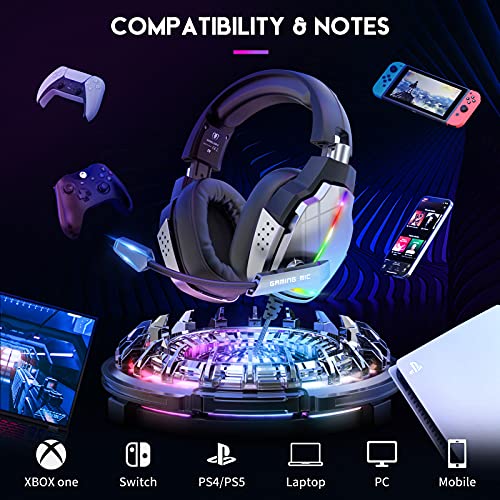 Camdive Gaming Headset For Ps4 Ps5 Pc Xbox One, 3D Stereo Sound Ps5 Headset, Noise-Cancelling Over Ear Gaming Headphones With Mic For Switch Laptop Mobile #TOP3