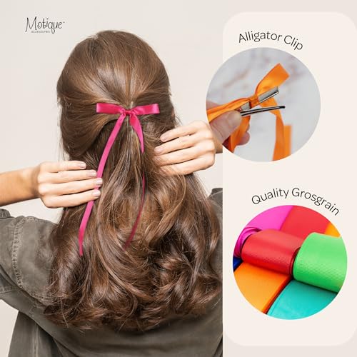 2 piezas Lazos de Satinado para el Cabello color gris miniatura 4