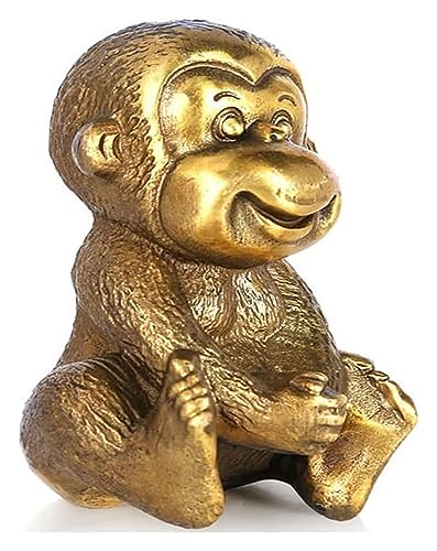 Statue singe de la richesse en laiton massif pour intérieur chic