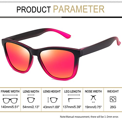 Image of Joopin Square Polarized Sunglasses for Men, Designer Trendy Reflective Sun Glasses UV400 Protection, Retro Red Sunnies Golf Fishing Shades