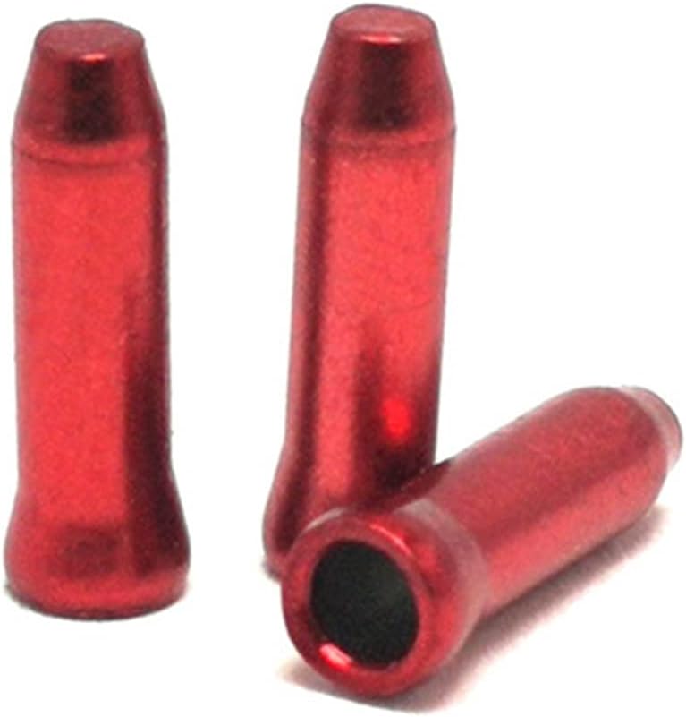 Bike Cable End Caps 50Pcs Aluminum Bicycle Brake Wire Road Cap for Shift Derailleur(Red)