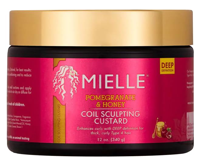 Mielle Organics Pomegranate And Honey Curling Custard 12Oz (Pack of 4)