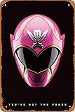 Megaforce Pink Ranger Masks Vintage decorative metal tin signs are very suitable for indoor, outdoor, clubs, restaurants, bedrooms, offices, nostalgic decorative gifts, and any holiday gifts. 8x12 inches for everyone.