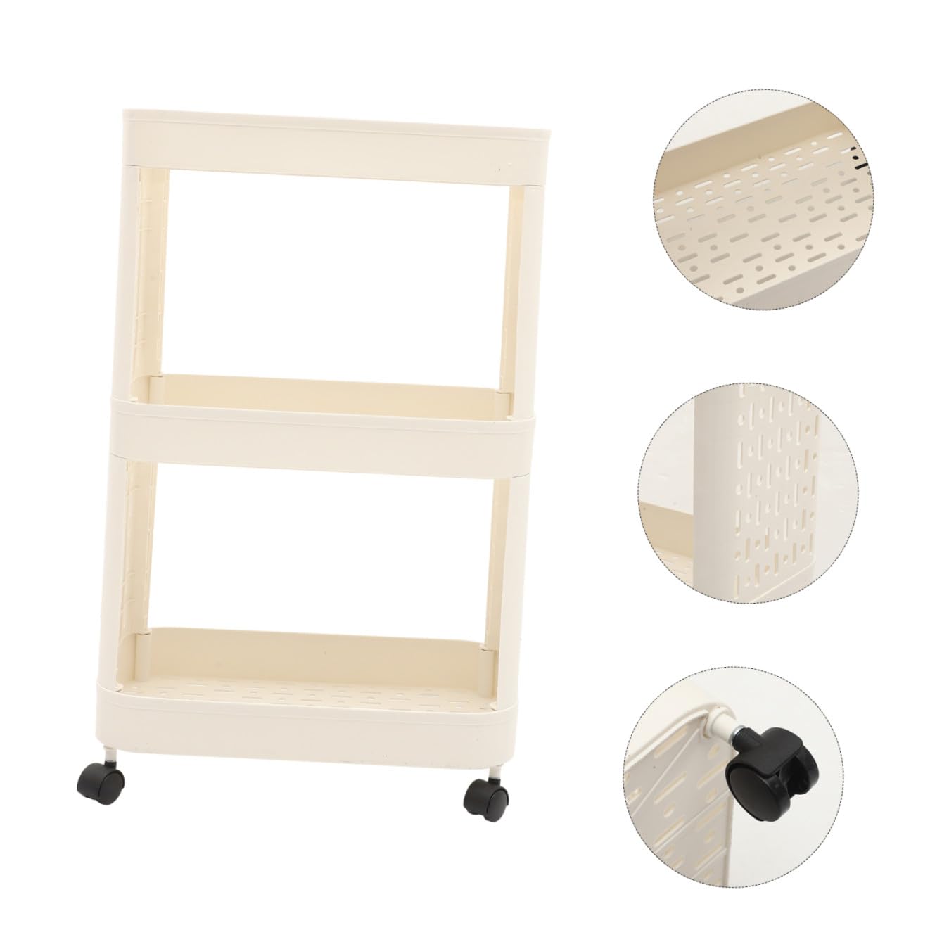 Scaffale Portaoggetti Ruote in Plastica Stabile, Carrello Organizer per Bagno, Cucina e Camera da Letto, Mensola Multistrato per Snack, Libri e Giocattoli, Contenitore Multifunzione la Casa