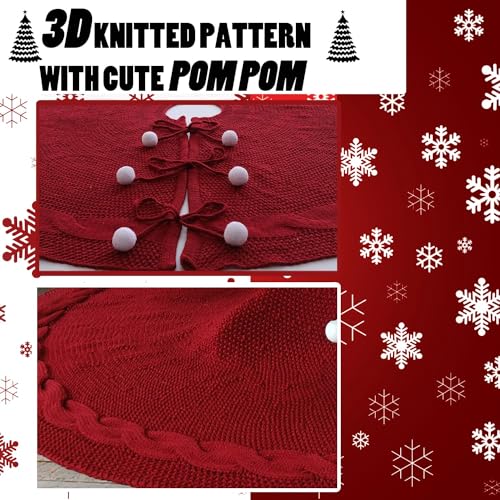 Red-Knitted-Christmas-Tree-Skirt48-Inches-Large-Xmas-Tree-SkirtCable-Knit-Thick-Christmas-Tree-DecorationsXmas-Tree-Mat-for-Christmas-Holiday-Decor-Home-Party-Farmhouse-Decorations Red Knitted Christmas Tree Skirt48 Inches Large Xmas Tree SkirtCable Knit Thick Christmas Tree DecorationsXmas Tree Mat for Christmas Holiday Decor Home Party Farmhouse Decorations