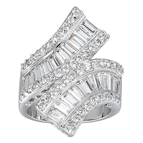 Delicin Silver Tone Cubic Zirconia Ring Cover