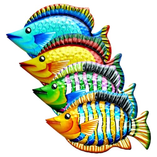 Décoration murale poisson en métal de qualité supérieure pour aménagement extérieur