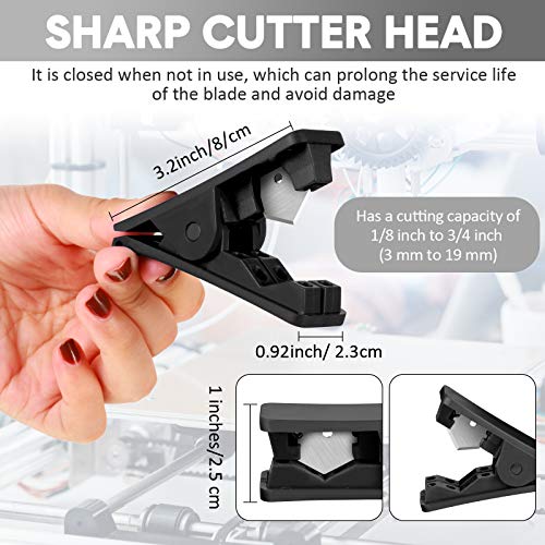 Image of 3 Pieces PTFE Plastic Tubing Cutter Hose Tube Cutter Pipe Accurate Tube Cutting Tool for Nylon PVC PU Tubing and Hose Cut up to 3 /4 Inch OD (Black)