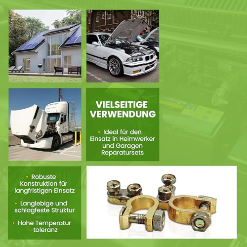 10er Set Offgridtec® Batteriepolklemmen Set Plus und Minus für Autobatterie Batterieanschlussklemmen