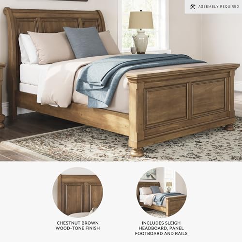 Image of Signature Design by Ashley Furniture Traditional Wood Queen Sleigh Bed
