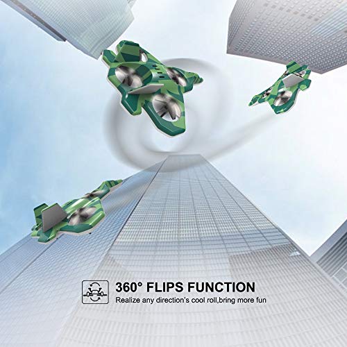 ZEGO F22 Remote Control Jet, Quadcopter Fighter Jet with 360° Flip, 2.4GHz 6-Axis Gyro Technology and 4 Blade Propellers (Green) - Thumbnail 6