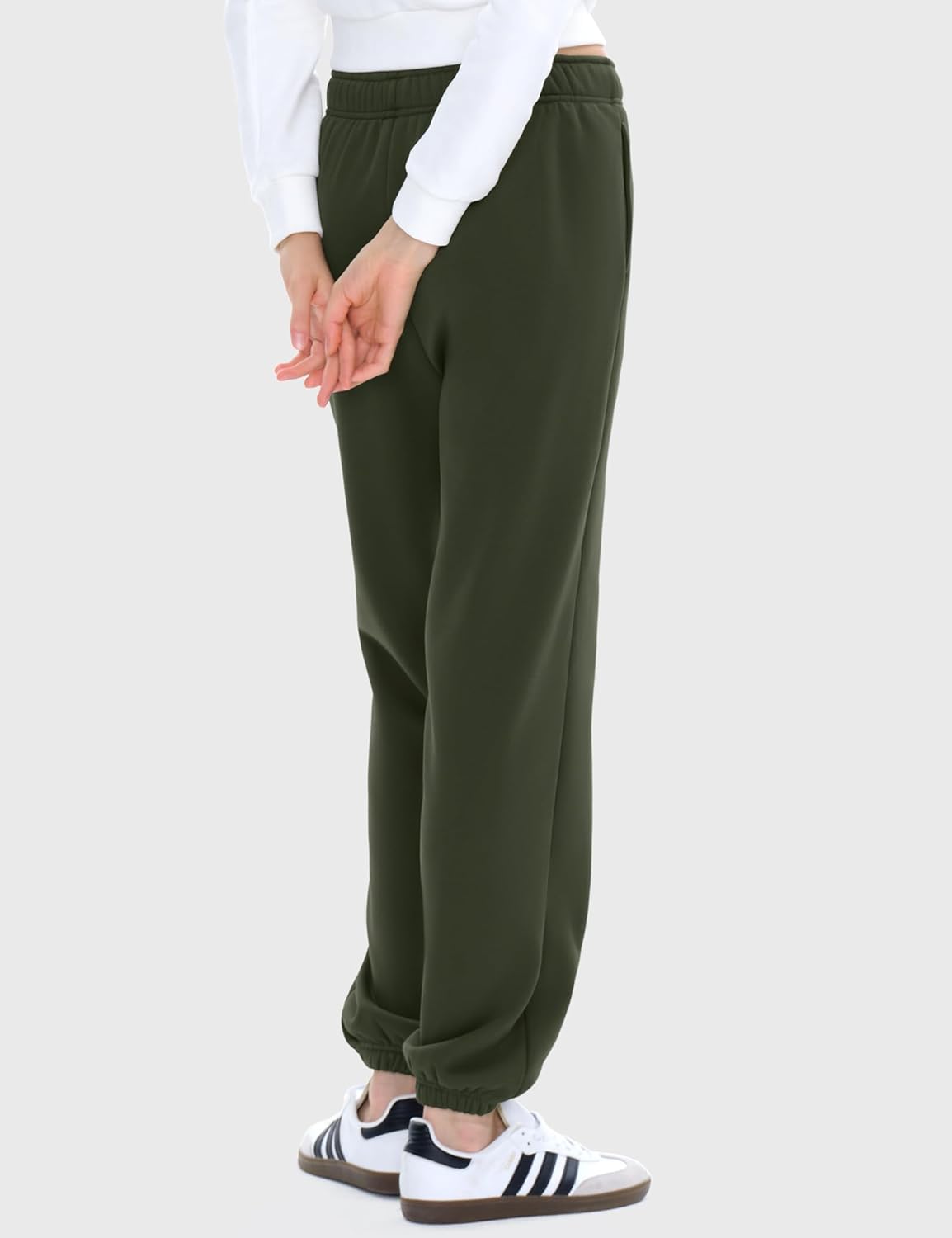 PUMIEY Women’s High Waisted Sweatpants Fleece Baggy Sweat Pants Y2K Lounge Joggers Pants Three-No Collection - Image 4