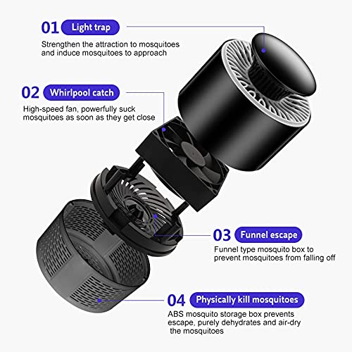 Muggendoderlamp NIEUWE Verkoop Upgraded Electronics Mosquito Killer Trap Moth Fly Wasp LED Nachtlamp Bug Insect Light Black Killing Pest Muggenverdelger Lamp (Color : Black USB) - Image 8