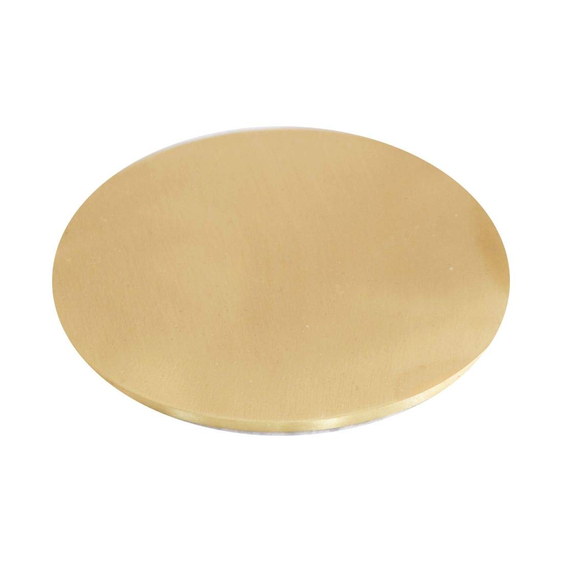 Pushka Home Solid Brushed Brass Gold Round Drinks Coasters Suitable for Bedrooms, Dining Rooms, Kitchens. 9.8cm diameter.