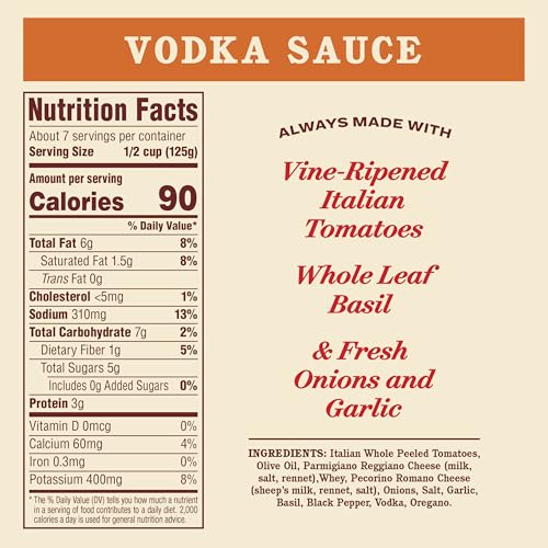 Image of Rao's Homemade Vodka Sauce Made with Italian Tomatoes, 32 oz (Pack of 6)