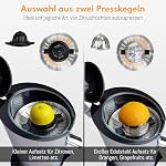 Saftpresse elektrisch 600W - Inkl. Edelstahlkegel & BPA-Frei I Hohe Ergiebigkeit I Orangenpresse Zitruspresse Zitronenpresse Orangensaftpresse I Orange Juicer Press Zitronen – Bild 2