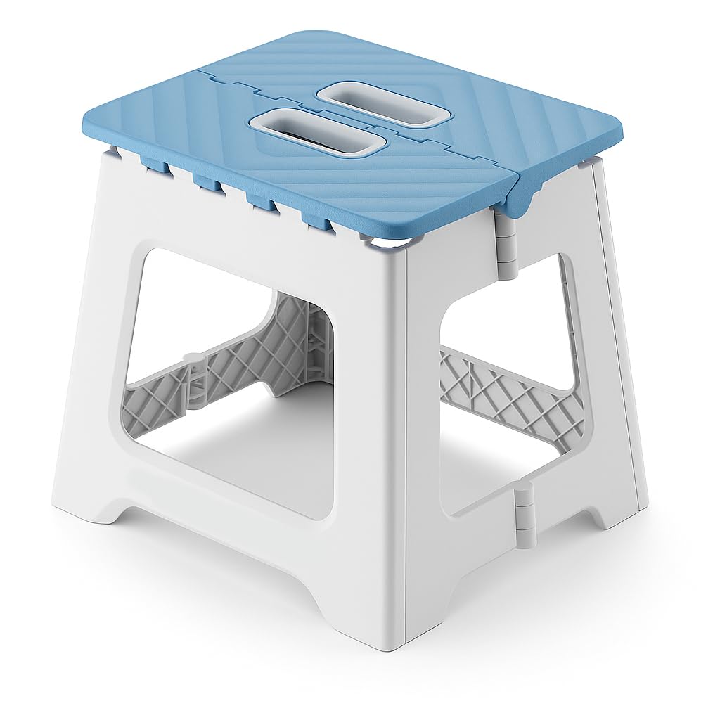 Pekos Plastic Folding Step Stool for Home, Kitchen & Bathroom | Strong Foldable Stool for Adults, Kids with Handle | Portable Space Saving Anti-Slip Step Stools Stand for Daily Use,Travel(1Psc_Multi)-image-33