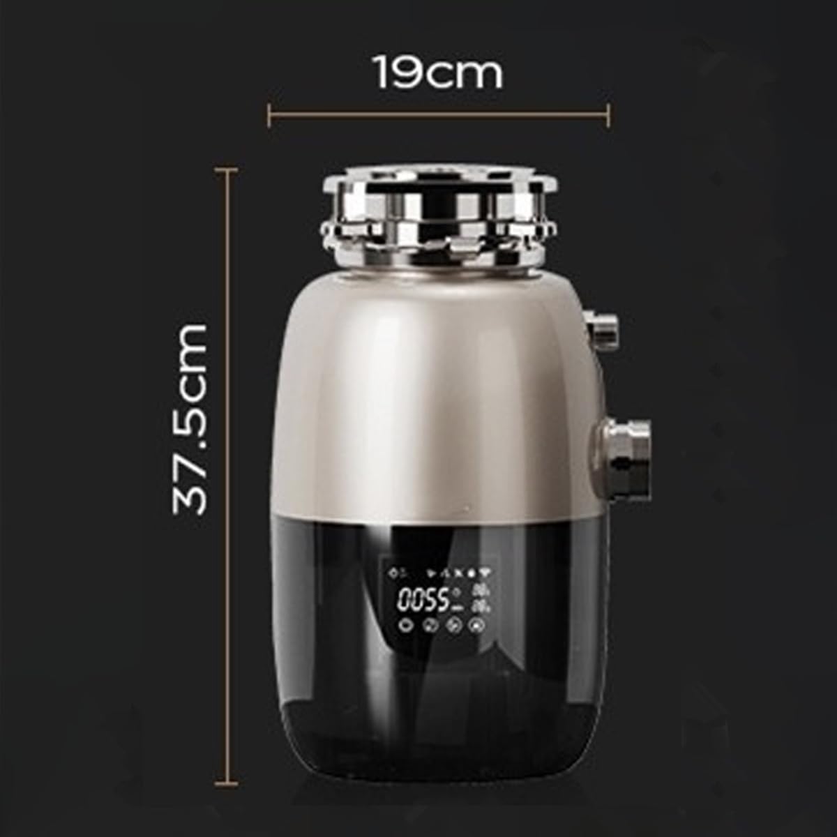 Triturador de residuos de alimentos domésticos, triturador de basura, sin necesidad de perforar agujeros, motor sin escobillas de alta potencia de 158 ow, molienda pesada, absorción de impactos y