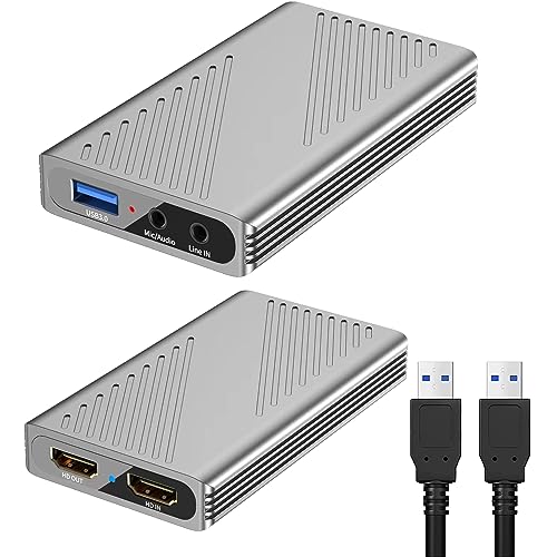 USB 3.0 4K HD Video Capture Card Recording 4K 30FPS 2K 60FPS 1080P 120FPS HDMI to USB C Streaming for PS4 5 Nintendo Switch Video Recorder Box