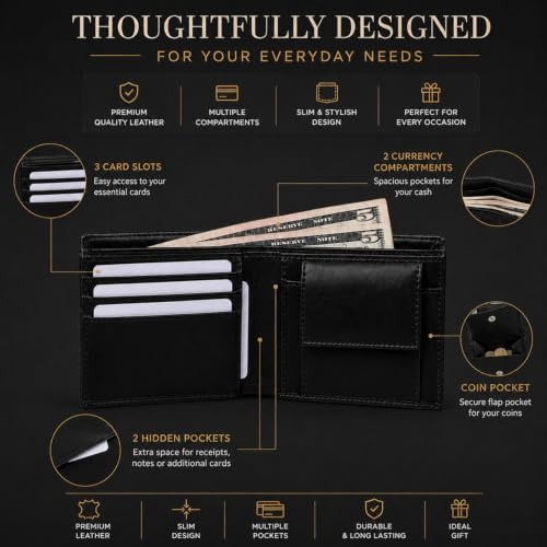 Image of Stylish Leather Wallet for Men with Card Holder