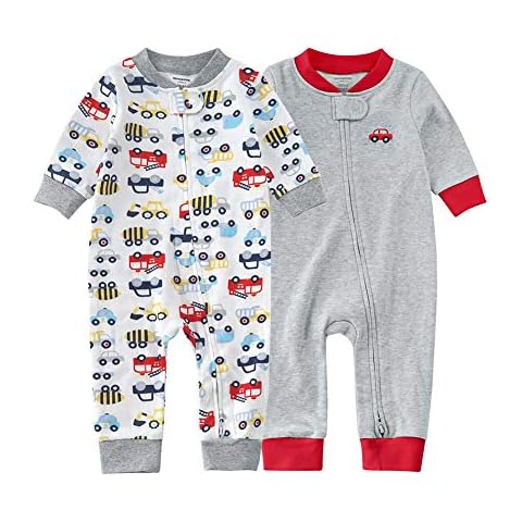 Teach Leanbh Baby 2-Pack Footless Cotton Romper Jumpsuit Cover