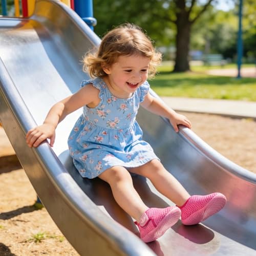 Image of FEETCITY Toddler Walking Shoes Slip On Toddler Shoes Boys Girls Kids Sports Sneakers Casual School Shoes Barefoot Shoes