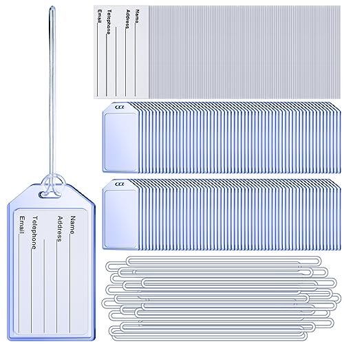 Clear Cruise Luggage Tags with Loops Heavy Duty PVC Tag Suitcases Identification ID Card with Business Card Insert
