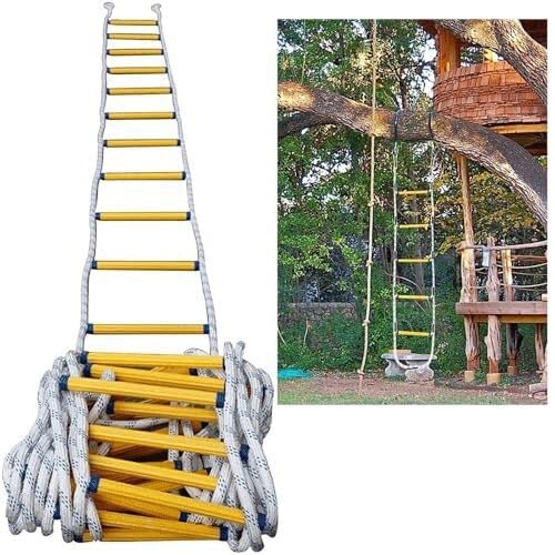 Escalera de emergencia para escape de incendios, ligera y reutilizable para una evacuación segura de gran altura