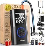 OlarHike Tire Inflator Portable Air Compressor, Smart Dual Hose System, 160PSI Auto Air Pump for Car Tires, Bike,Bicycle, Motorcycles,Electric Pump with LED Light & Digital Pressure Gauge