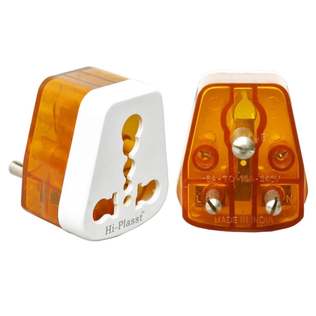 Hi-Plasst (Pack of 2) 6A to 16A Converter Plug with Universal Socket - Adapter for 16A Plug Tops to Fit 6A Sockets, Heavy-Duty Power Converter for AC, Geyser, Heater & Large Appliances-image-19