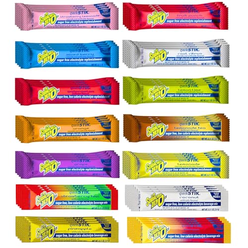 Pisoka Zero Sugar Qwik Stik 14-Flavor Variety Pack | Sugar-Free Electrolyte Powdered Drink Mix | Includes 4 New Summer Flavors | 0.11 oz Packets