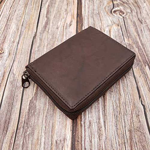Image of AG Wallets Mens Zip Around Leather Wallet with Inserts (Brown)