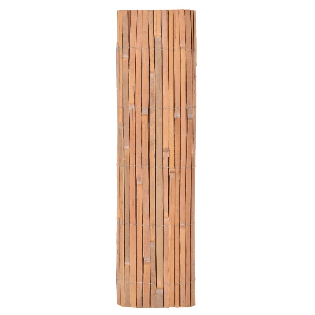 Ogrodzenie bambusowe, 2 sztuki, 100 x 400 cm, ogrodzenie ogrodowe, ochrona przed wzrokiem, na taras, do ogrodu, z naturalnego materiału bambusowego i nierdzewnego wzornictwa, jako dekoracyjna