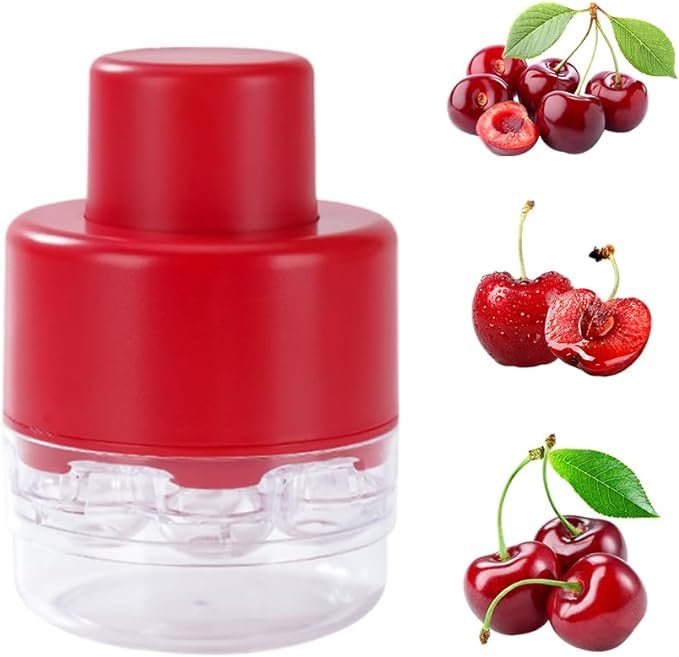 Dénoyauteur à Cerises 7 En 1 - Rapide Et Anti-éclaboussures (rouge/blanc)