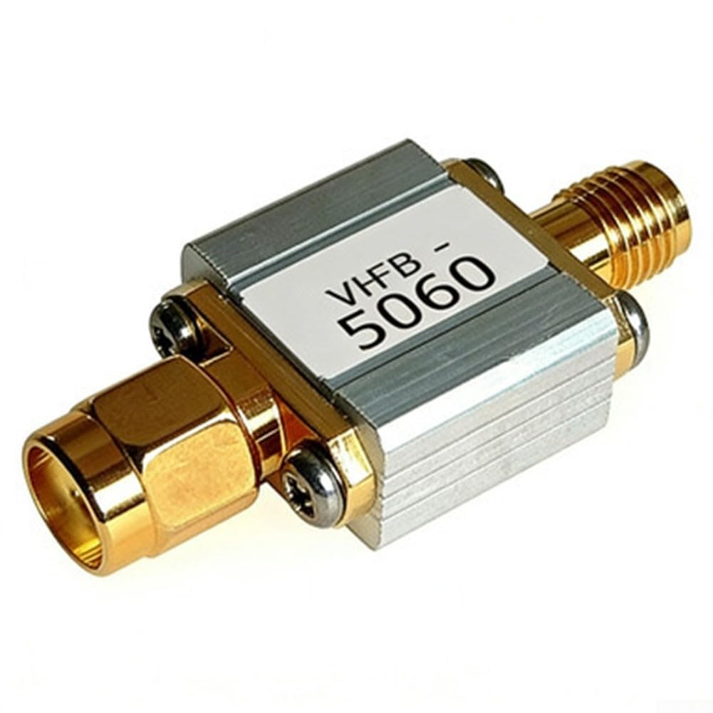 Filtro passa-banda da 5,8 GHz progettato per sistemi di trasmissione di immagini FPV e wireless con impedenza di 50 Ohm e interfacce maschio femmina
