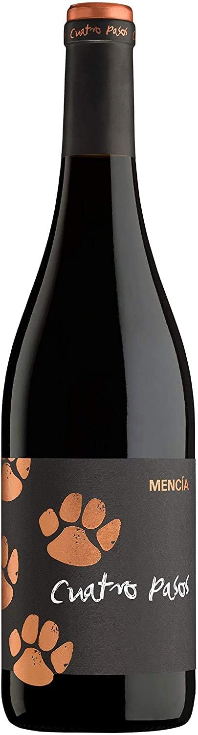 Cuatro Pasos Vino tinto mencía DO Bierzo 750 ml (Paquete de 6)