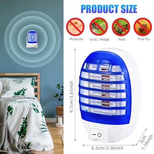 Image of 2026 Plug in Bug Zapper for Indoor Use 6 Pcs, Electronic Mosquito Zappers Indoor Bug Zapper Plug in for Flying Insect Automatic Mosquito Trap with Led Light for Patio, Bedroom, Kitchen, Office