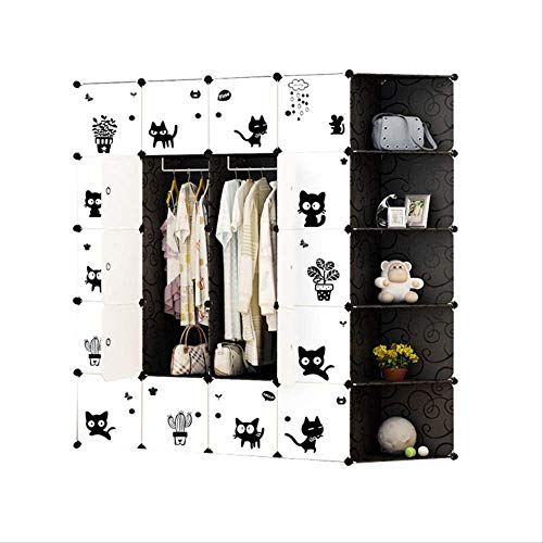 ASDFF Armario Combinación de Resina Armario Simple Protección del Medio Ambiente Armario portátil de plástico Armario Modular de Dibujos Animados Normal 35 x 35 cm T