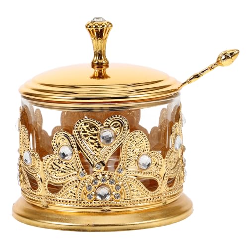 TOPBATHY Bote De Metal Para Condimentos Vidrio Tarro Decorativo Para Azúcar Salero y Pimentero