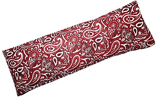 Microwavable Corn Filled Heating Pad and Cold Pack/Washable 100% Cotton Cover (Bandana - Shiny Red, 5.25in W x 17.25in L)